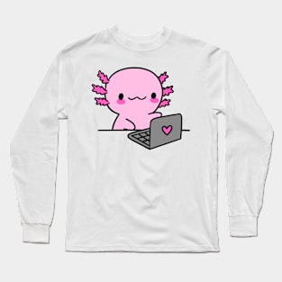 axolotl laptop Long Sleeve T-Shirt